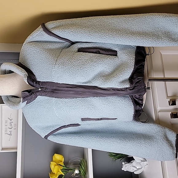 Free People Movement Cozy Ice Flow Blue Fleece Nylon Jacket - Picture 4 of 15